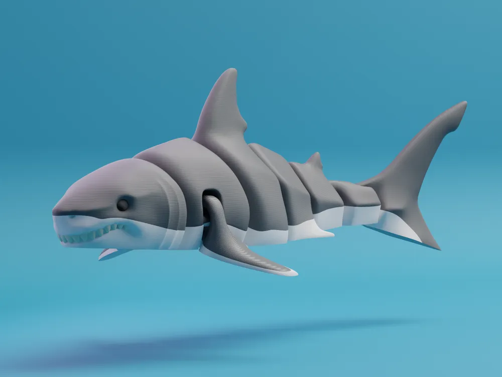 🦈✨ Articulated Great White Shark 🌊⚙️
